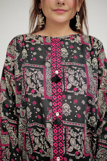 LAC-02685 | Black & Multicolor | Casual 2 Piece Suit  | Cotton Lawn Printed